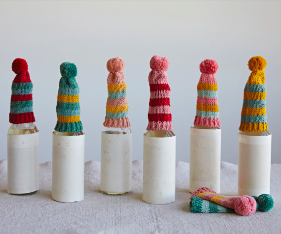 Striped Hat Bottle Topper