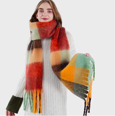 Orange Plaid Scarf Orange Plaid Scarf