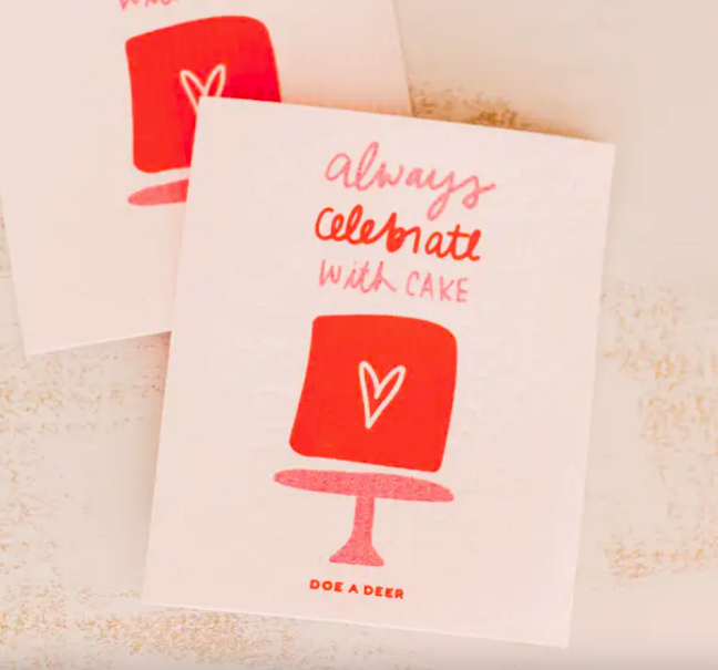 Celebrate w/Cake Swedish Cloth