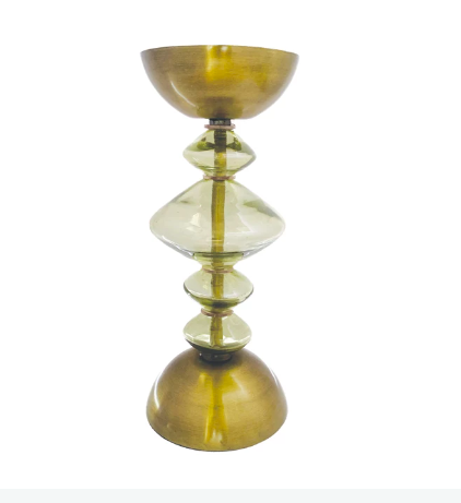 Green Glass Candleholder