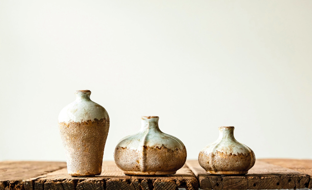 Distressed Blue Vase