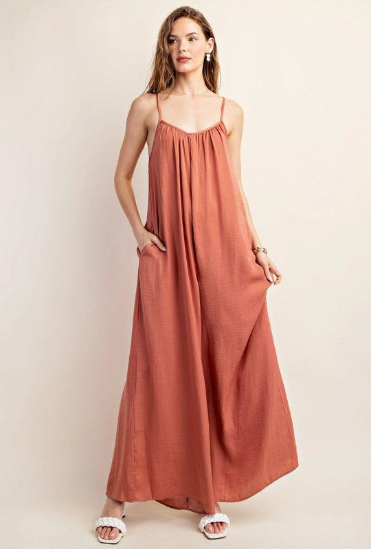 Satin Side Pocket Jumpsuit Satin Side Pocket Jumpsuit