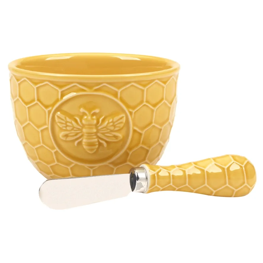 Honeycomb Dip Bowl &amp; Spreader