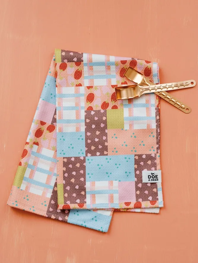 Patchwork Waffle Tea Towel