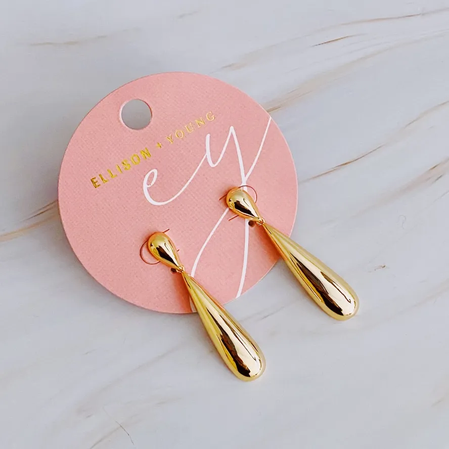 EY Gold Double Tier Earrings