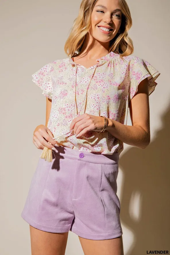 Lavender Suede Shorts