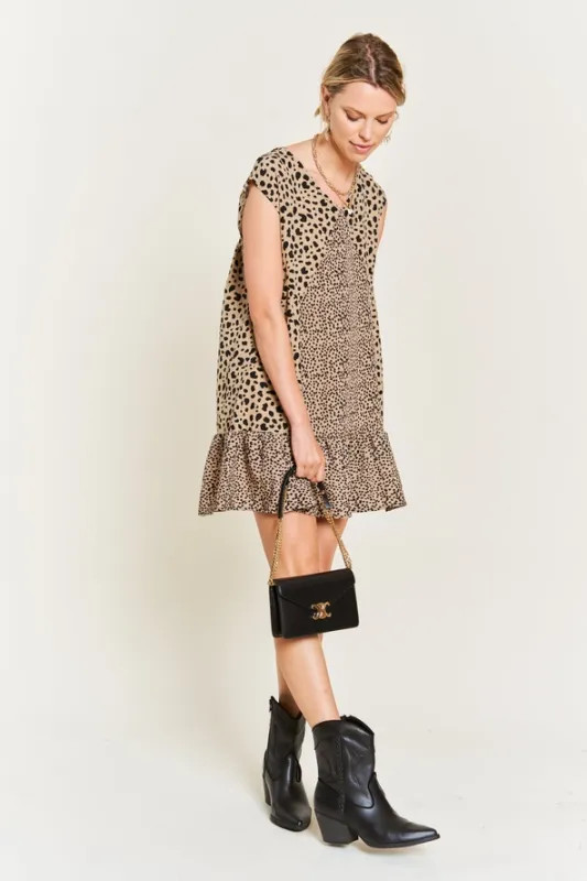 Animal Print A-Line Tunic Dress