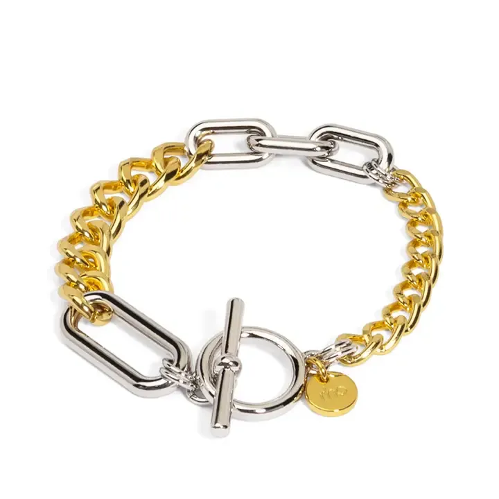Rho Two Tone Mixed Links Bracelet