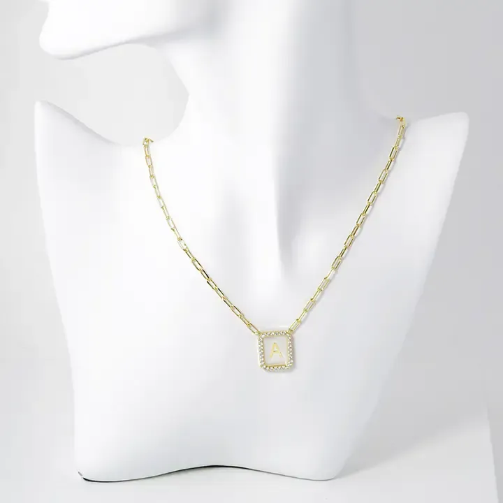 Mother of Pearl Initial Necklace