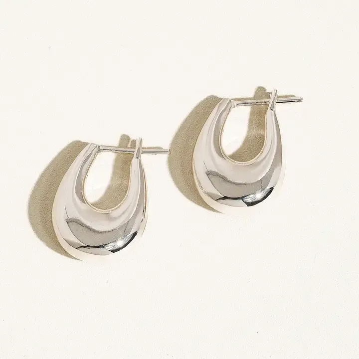 Quinn Droplet Hoop Earring - Silver