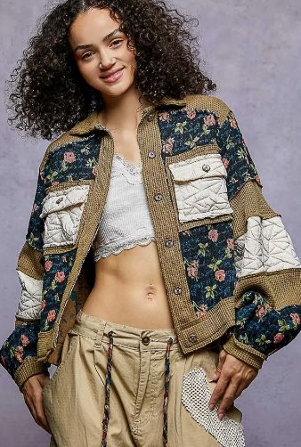 Vintage Embroidered Patch Jacket