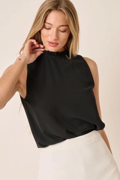 Ruffle Mock Neck Blouse Ruffle Mock Neck Blouse
