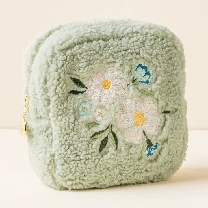 Teddy Zipper Pouch - Floral Sage