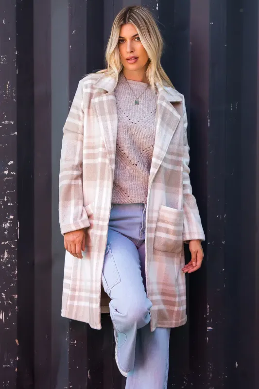 Plaid Wool Blend Overcoat