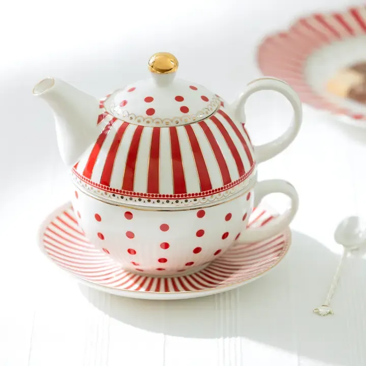 Red Josephine Tea For One Set