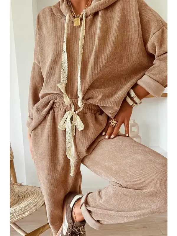 Saria Lace Drawstring Hoodie