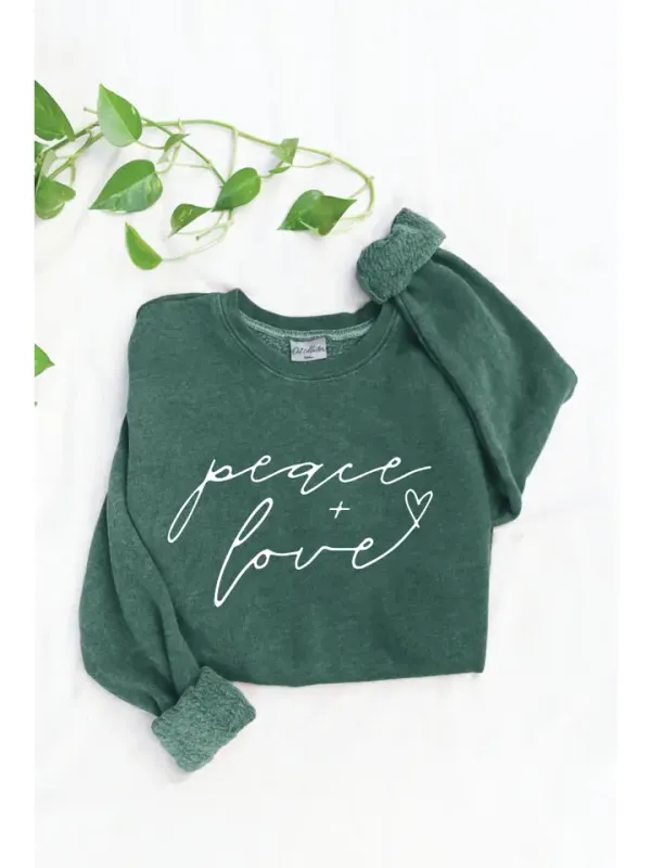 Peace &amp; Love Mineral Wash Sweatshirt