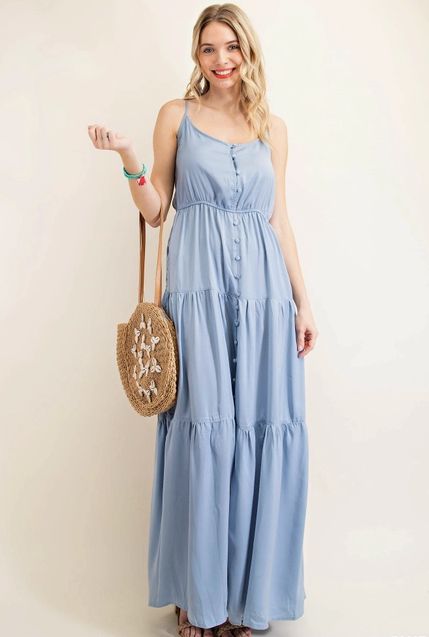 Satin Tiered Dress