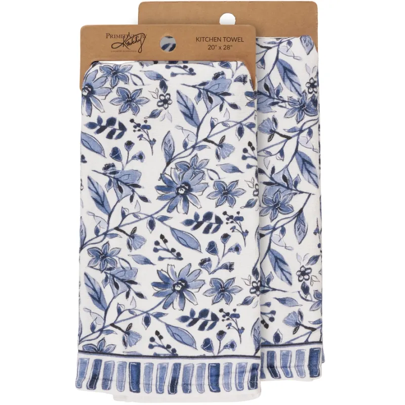Blue Floral Kitchen Towel