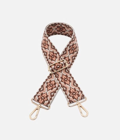Tribal Guitar Strap - Pink/Brown