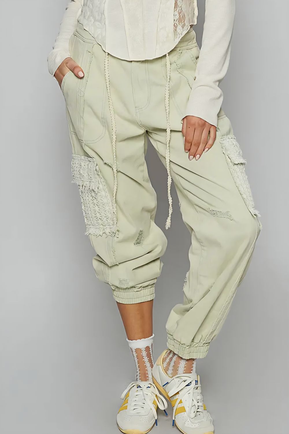 Pistachio Crochet Cargo Pants Pistachio Crochet Cargo Pants