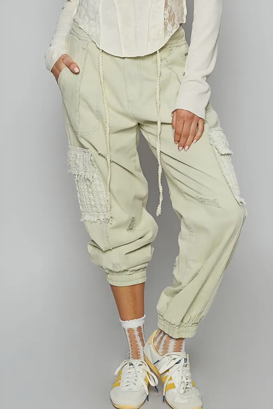 Pistachio Crochet Cargo Pants