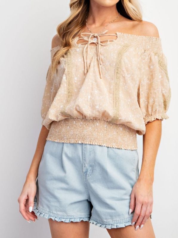 Cotton Voile Off-Shoulder Blouse Cotton Voile Off-Shoulder Blouse