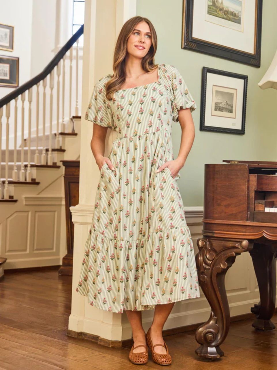 Alexi Cottage Striped Dress