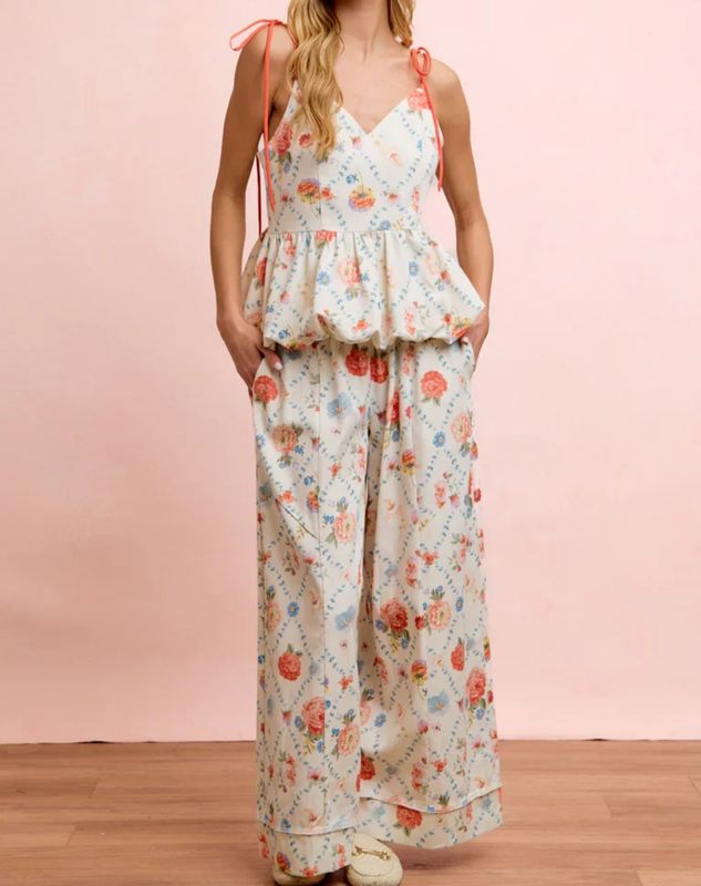 Nantucket Bloom Bubble Top and Pant Set