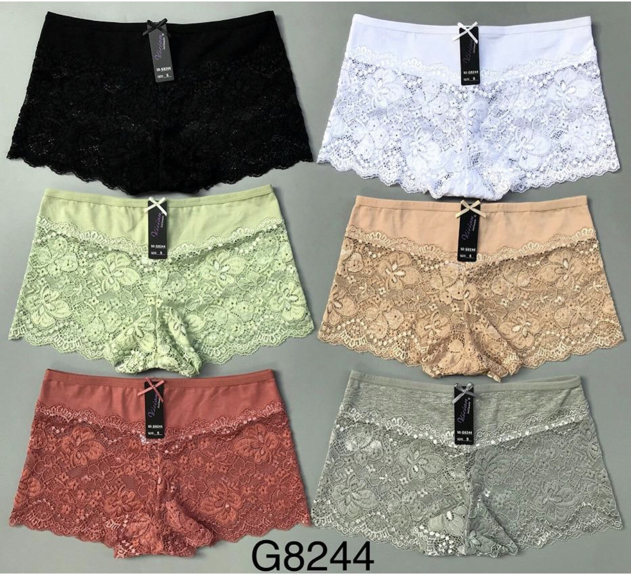 Boyshort Lace Underwear 6 Pcs
