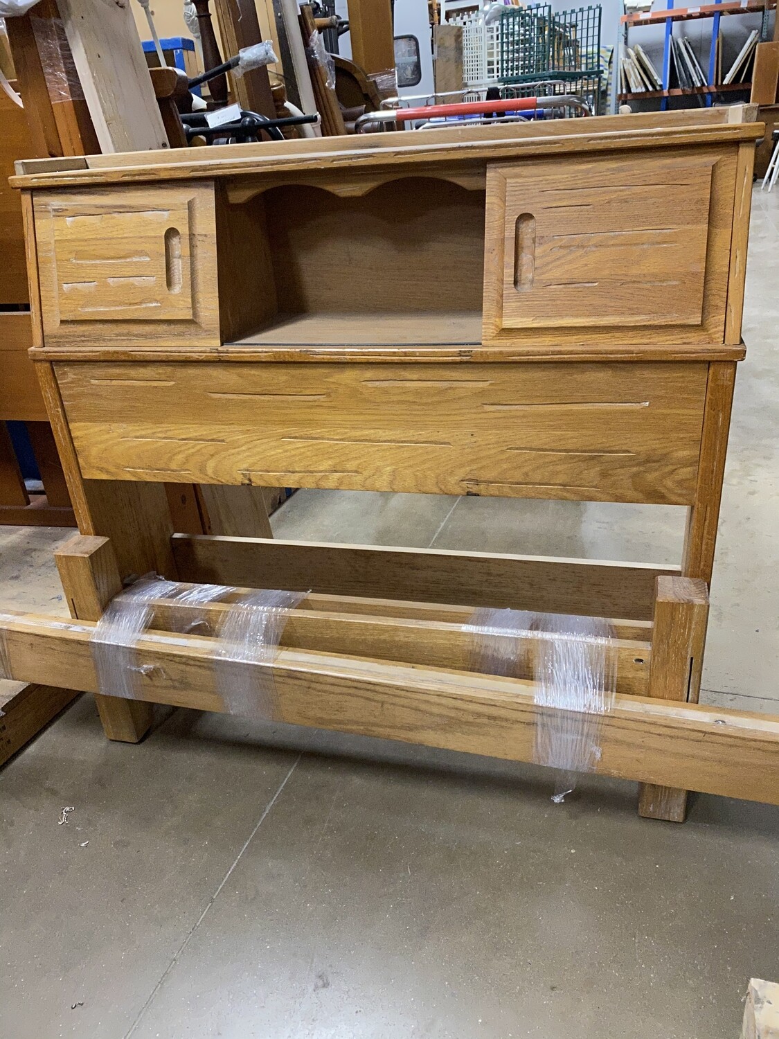 Twin Bed Frame with Storage Hutch