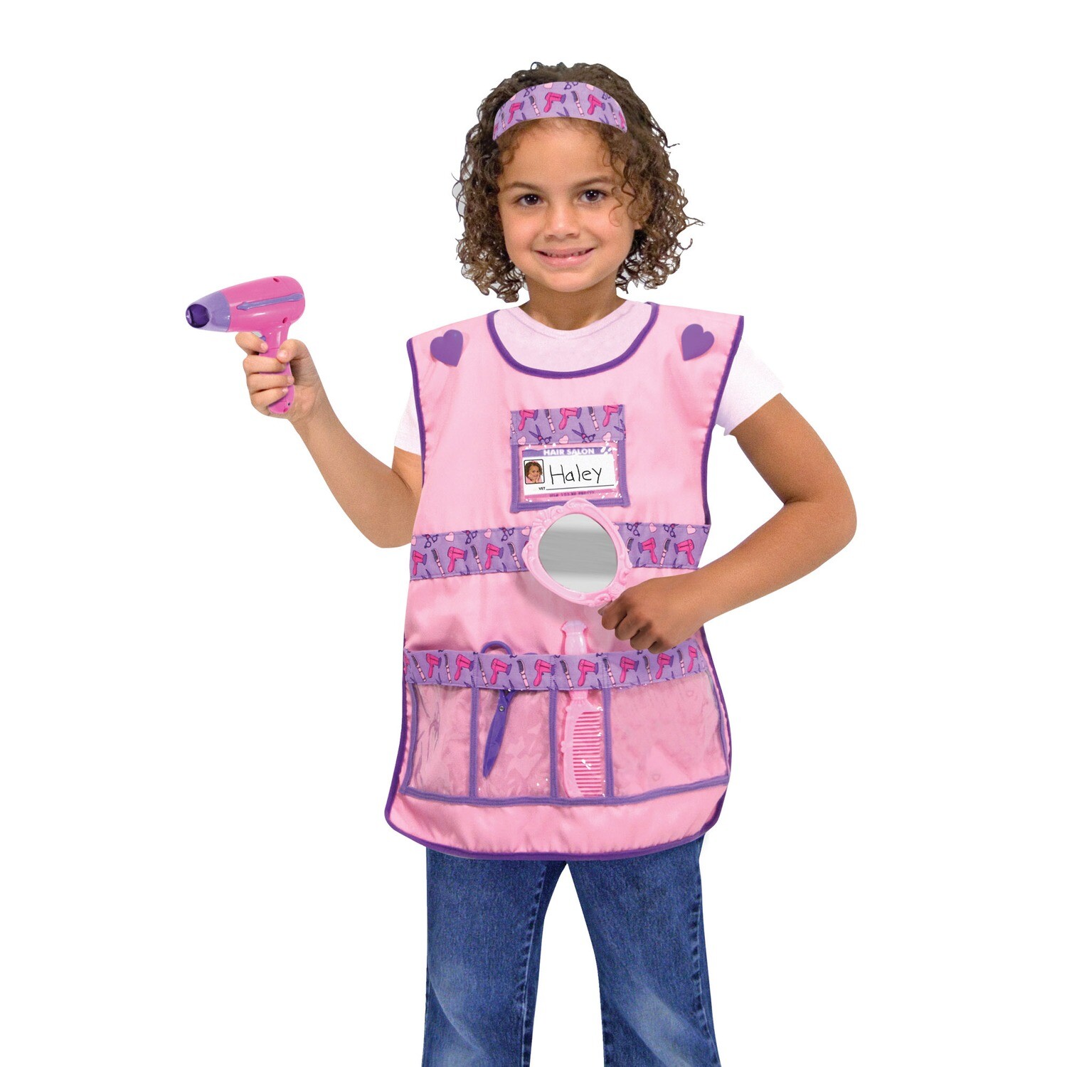 Beauty Salon 21-Piece Girls Hair Salon Toy Set - Pretend Play Beauty Kit With Hair Dryer & Styling Tools Kids Barber Play Set