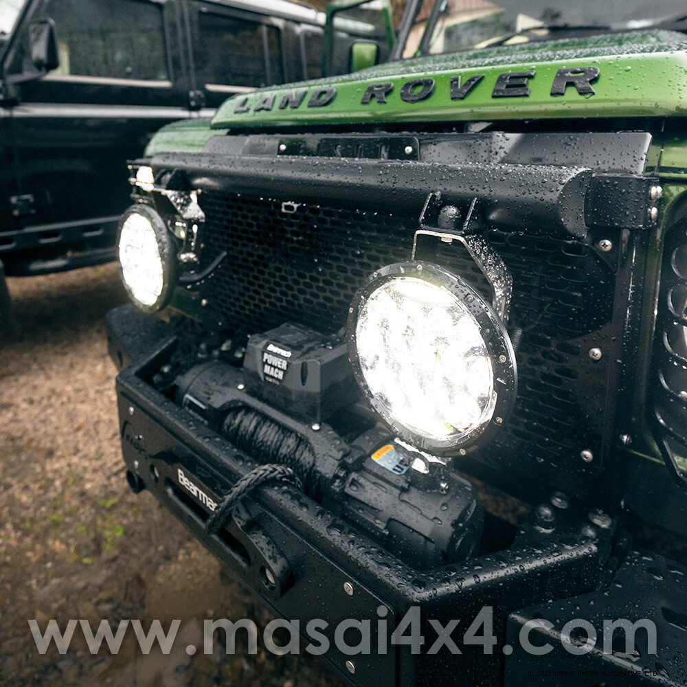 Grille Light Bar for Land Rover Defender Black (Zinc Coated) Fits