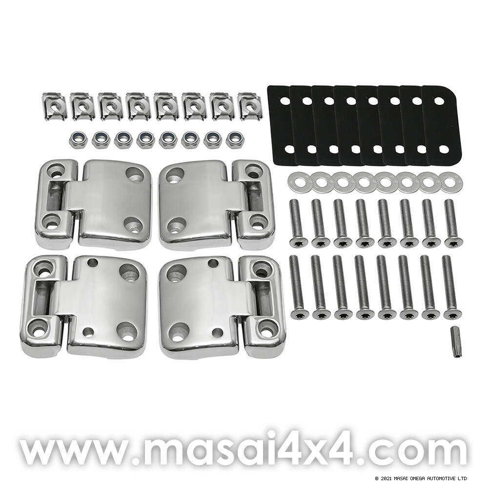 Defender Hinge Kit Stainless Steel Rear Door Hinge Pin Kit For Land Rover Defender 90, 110, 130 - DA1145 Fit Stanley Stainless Steel Door Hinges