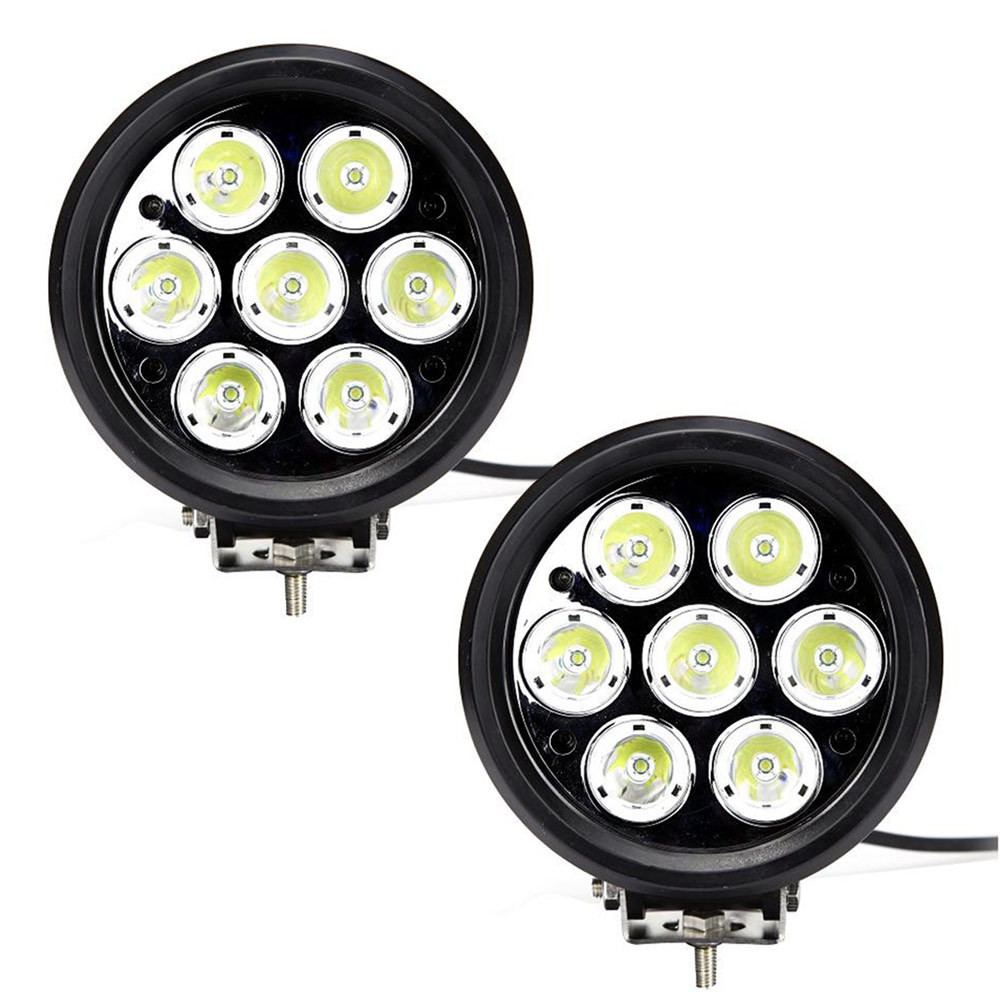 Pair of Powerful 7000 Lumens 70 Watts 6″ CREE LED Driving Lights (Flood ...