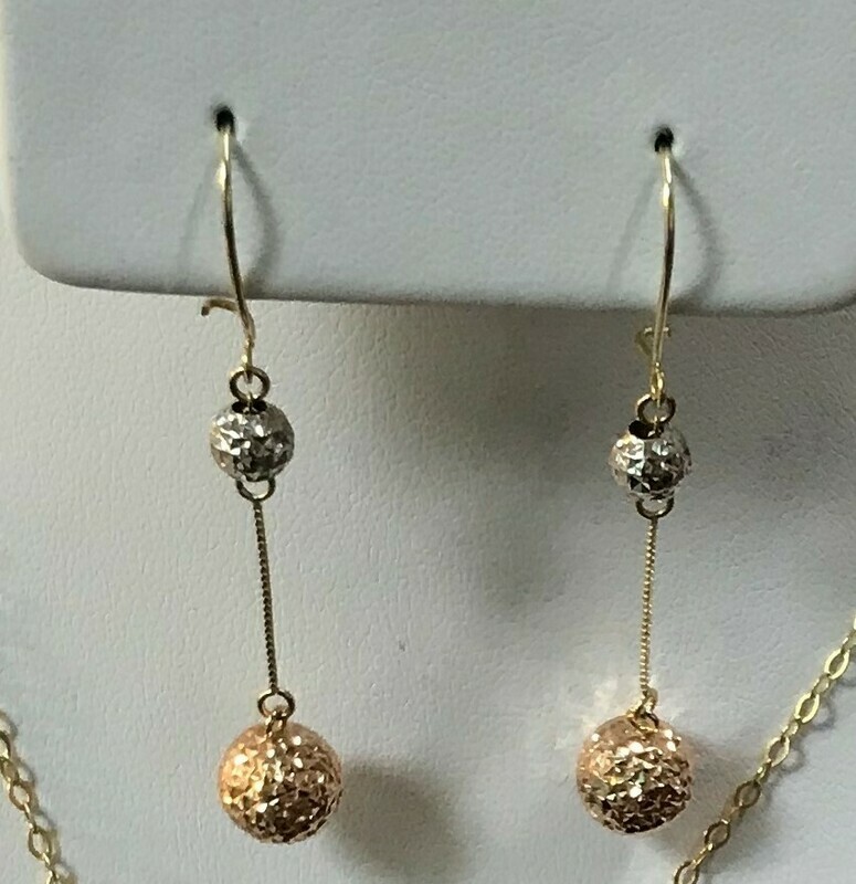 14K Aretes Bolitas