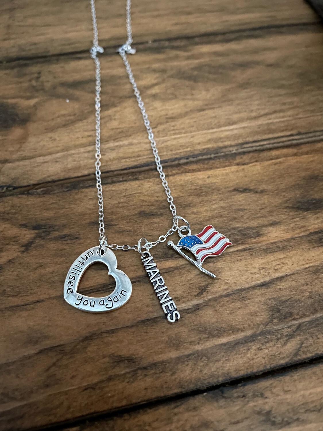 Necklace “Until I See You again” Marines American flag Store Women Veterans Alliance