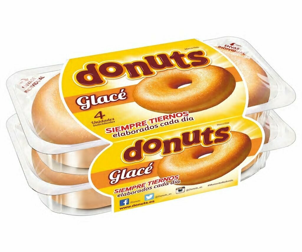 DONUTS con azúcar glace DONUTS 4 uds. 208 g.
