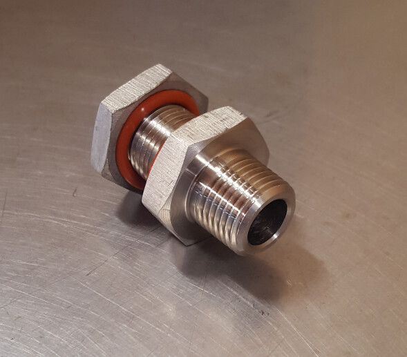 Weldless Bulkhead 1/2" NPT SS