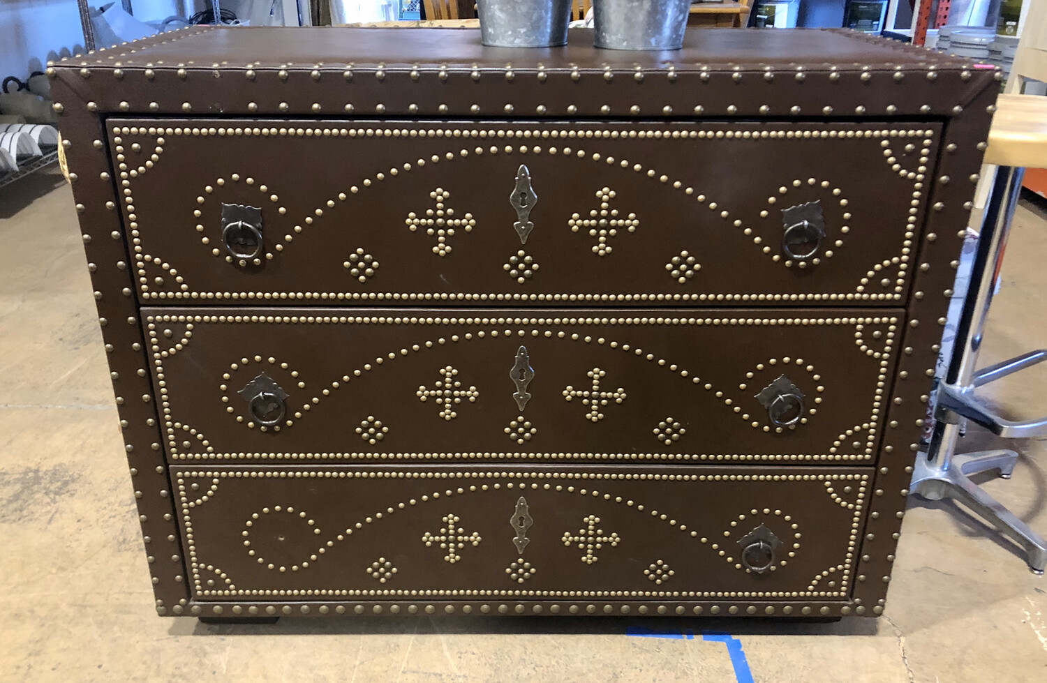 Studded Faux Leather Dresser