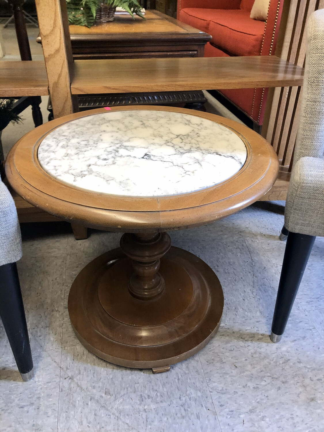 Round Marble End Table