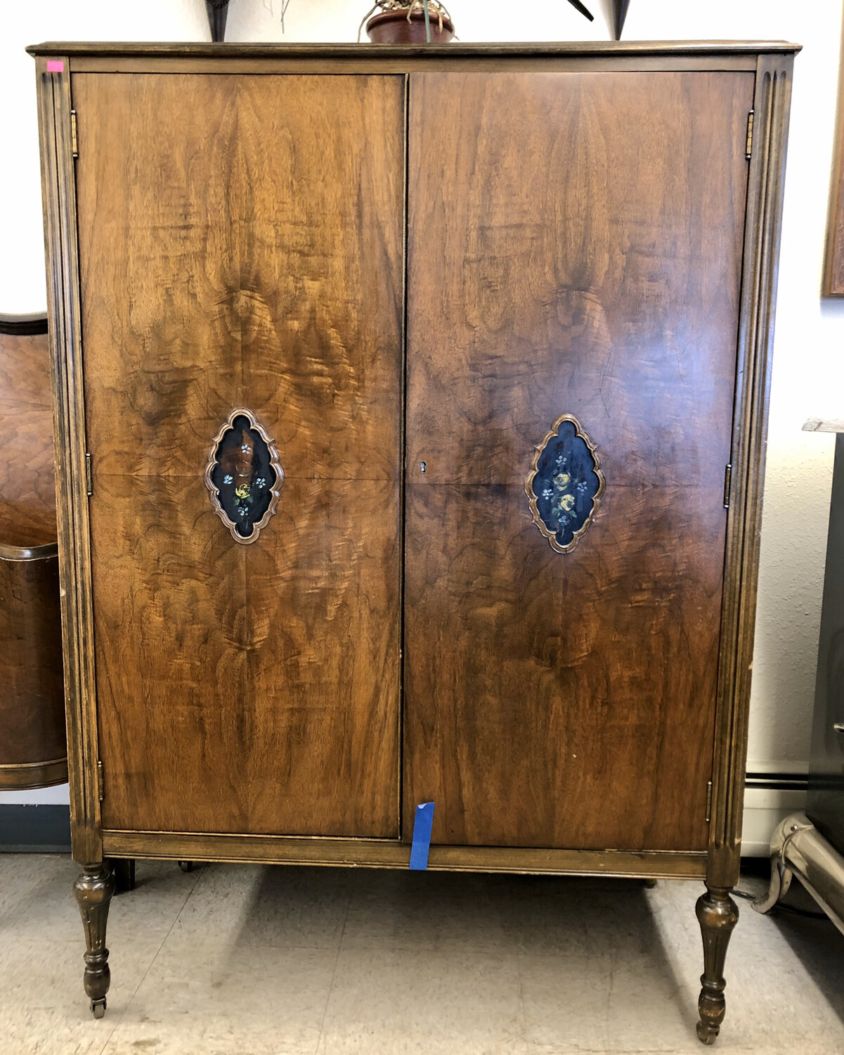 Antique Wardrobe with Hand Painted Detail