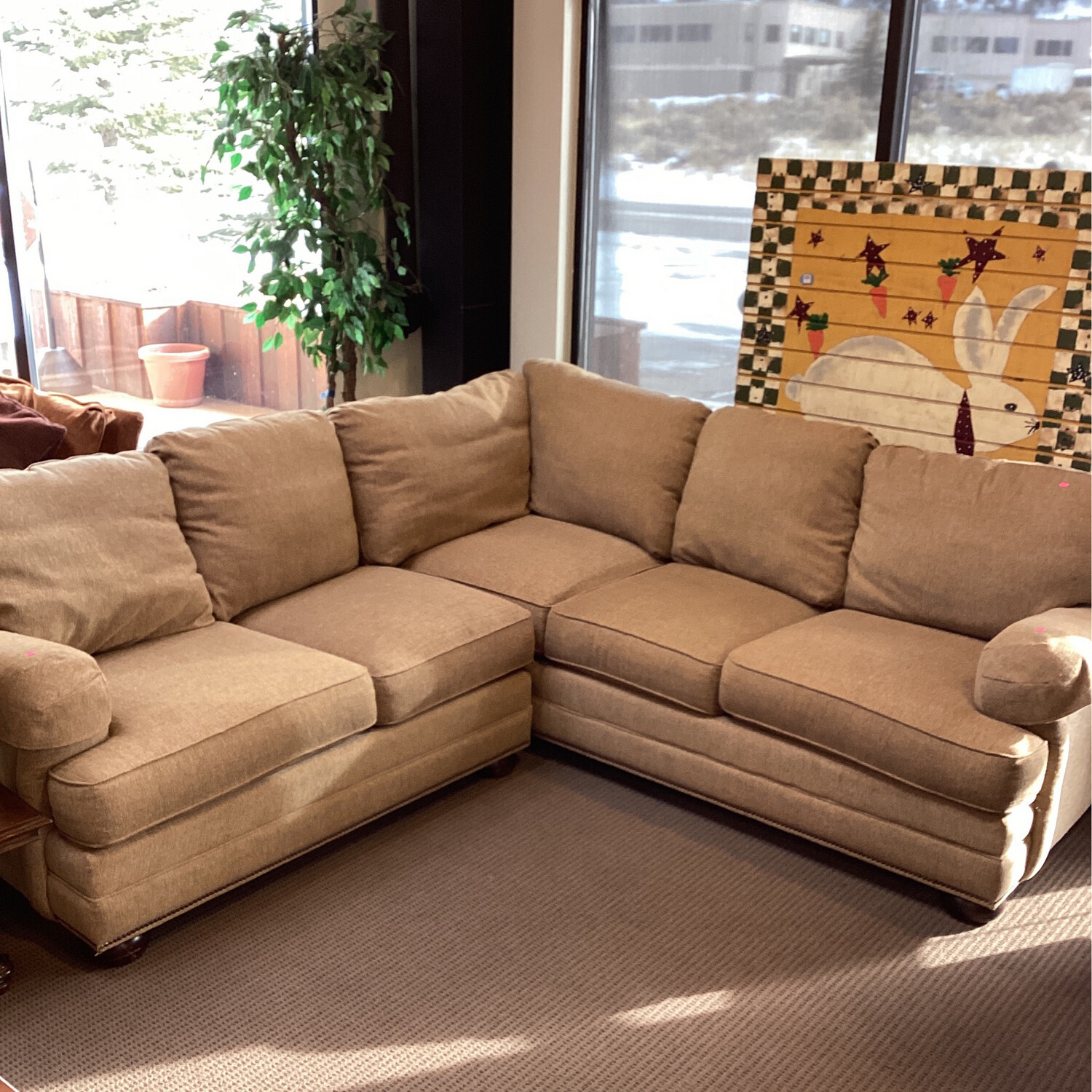 Gold Bassett Sectional Sofa