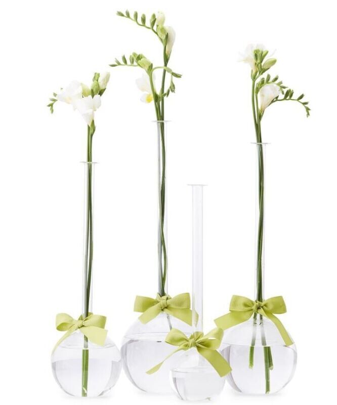 BUBBLES CLEAR VASE SET/4