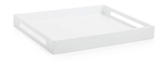 CB WHITE LACQUERED SERVING TRAY 17.5"x14.5"