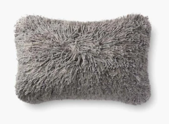 SHAGGY GREY LUMBAR PILLOW