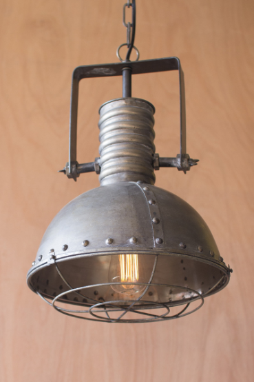 METAL WAREHOUSE PENDANT w/CAGE COVER