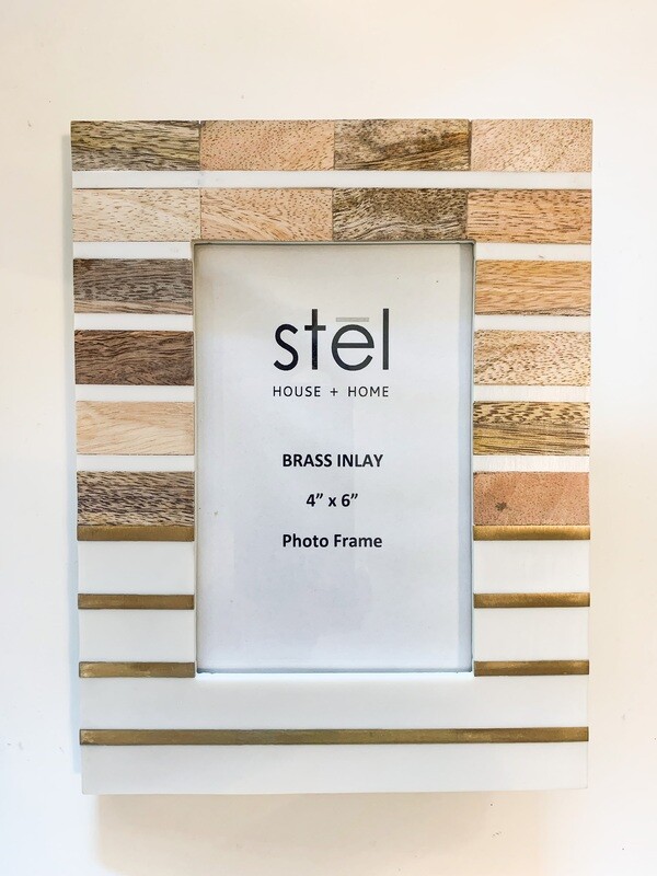 BRASS INLAY PHOTO FRAME 4X6