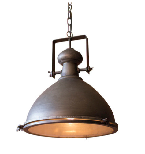 INDUSTRIAL PENDANT w/GLASS 
