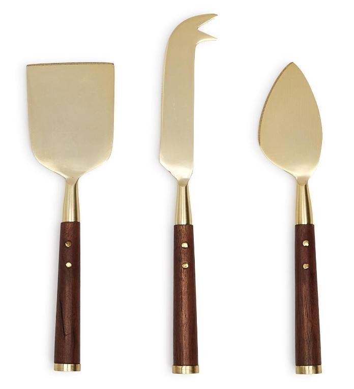 ACACIA WOOD CHEESE KNIVES S/3
